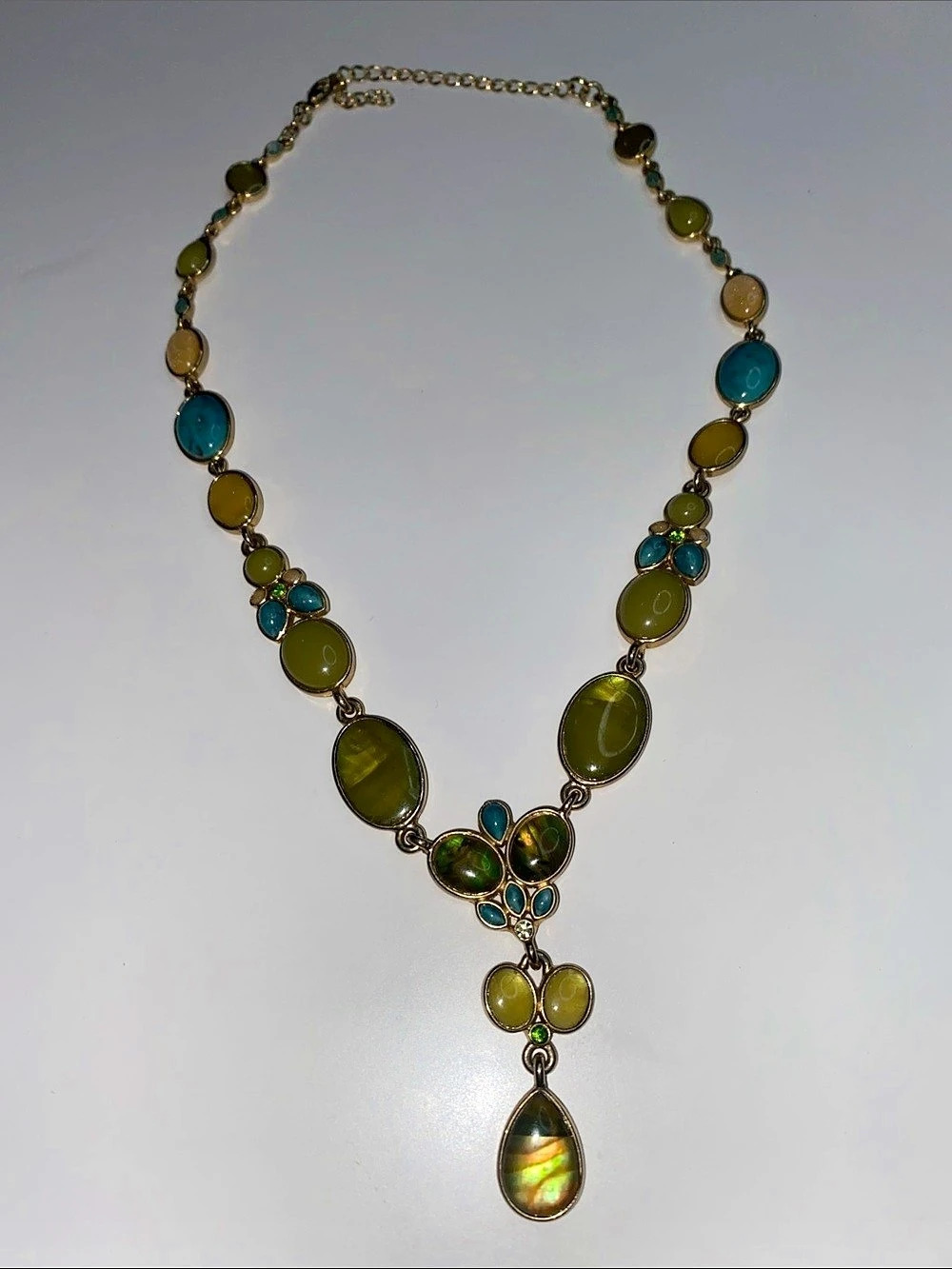 Vintage Green & Blue Statement Necklace